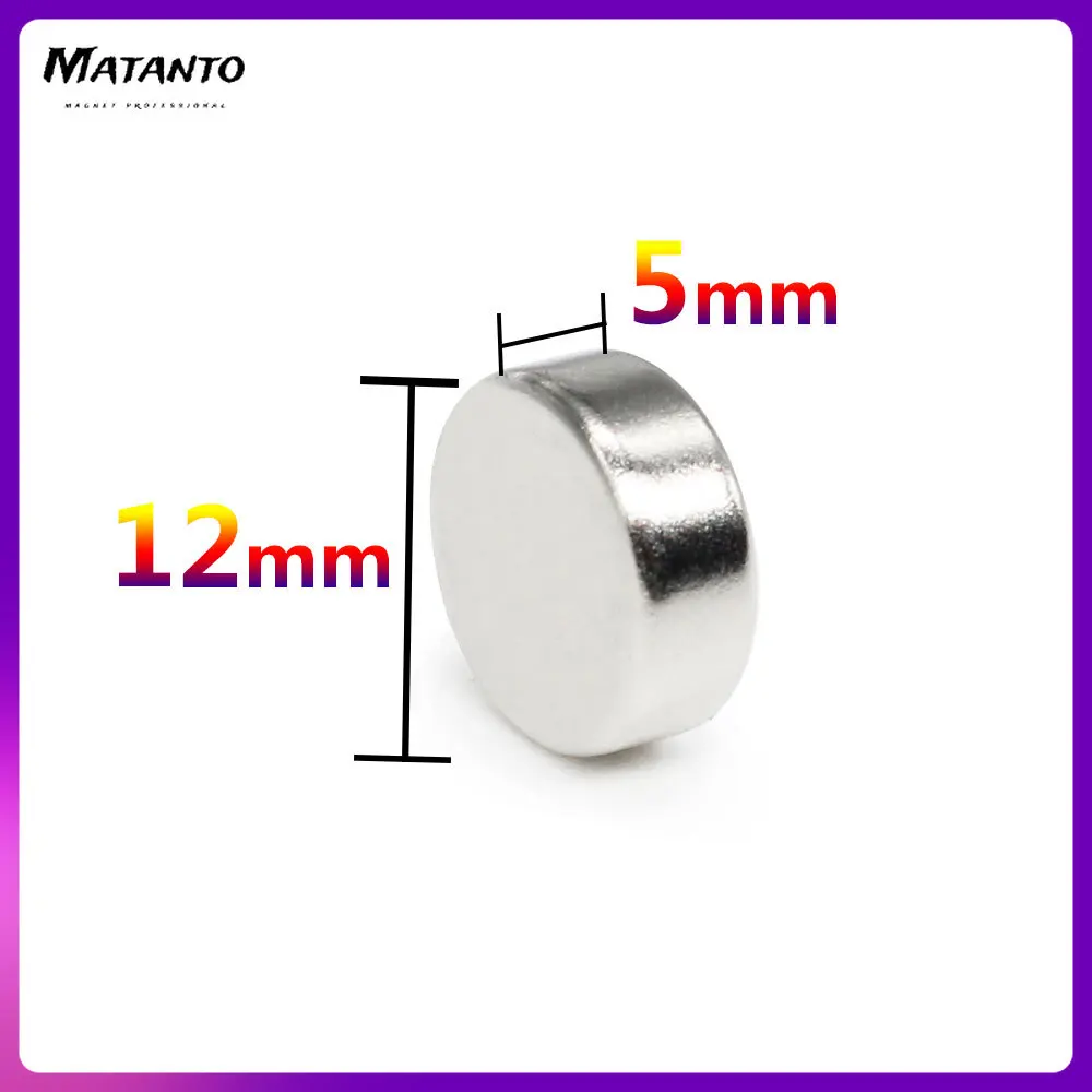 

5/10/20/50/100PCS 12x5 Powerful Strong Magnetic Magnets Disc 12mmx5mm Neodymium Permanent Magnet 12x5mm Round Search Magnet 12*5