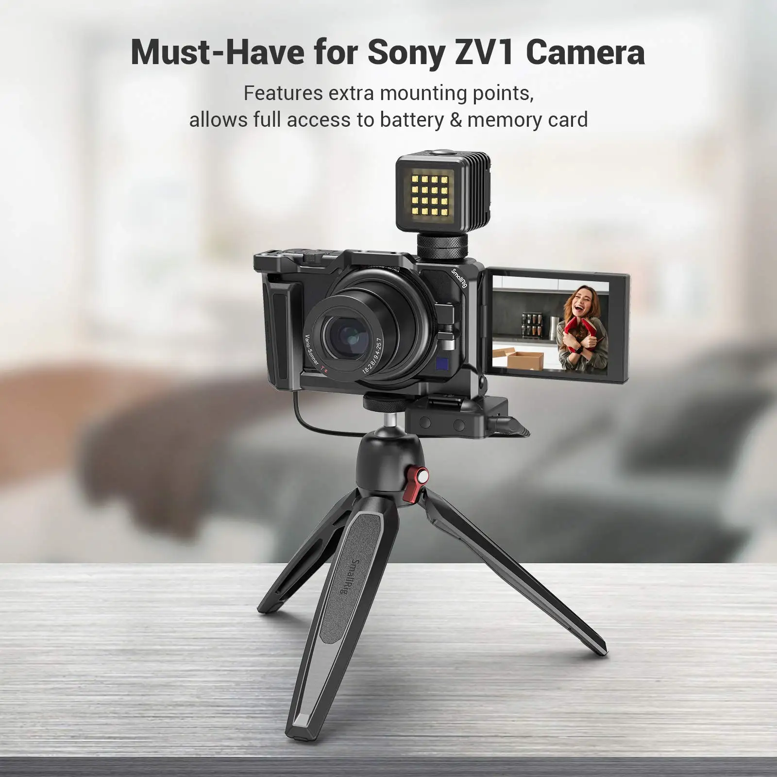 SmallRig Camera Cage for Sony ZV1 Camera Vlogging Camera Rig Light Weight  Can attach with Tripod for Vlog Video 2938