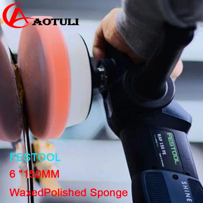 FESTOOL German Original Polished Sponge Ball 6 " Waxed Glazing 150mm Orange throw Disc Car Paint Spray Painted After Processing