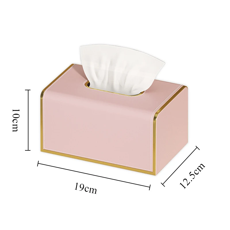 Pink high appearance level light luxury leather tissue box used in hotels, restaurants, living rooms, offices, princess rooms 4