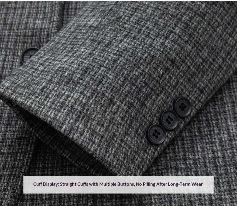 Blazer, 50% Wolle, Modischer Herren-Business-Outdoor-Reise-Jugendlicher Hochzeits-Vielseitiger Gentleman-Host Casual Koreanischer Stil Blazer – Detail 15