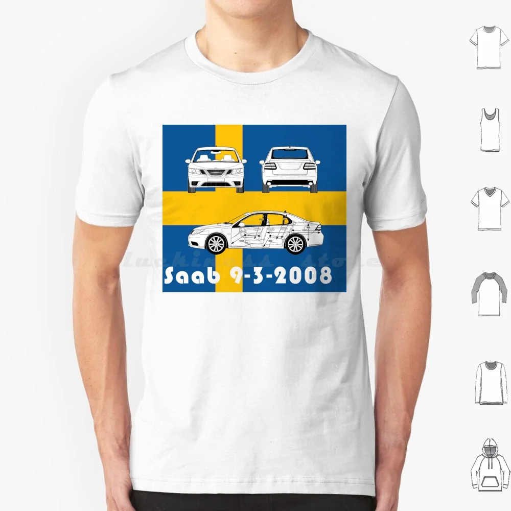 Saab 9-3 2008 T Shirt Uomo Donna Bambini 6Xl Saab Saab 900 Saab 9 3 Cabrio Vintage Gearhead Petrolhead Retro Classic Classic Classic Car
