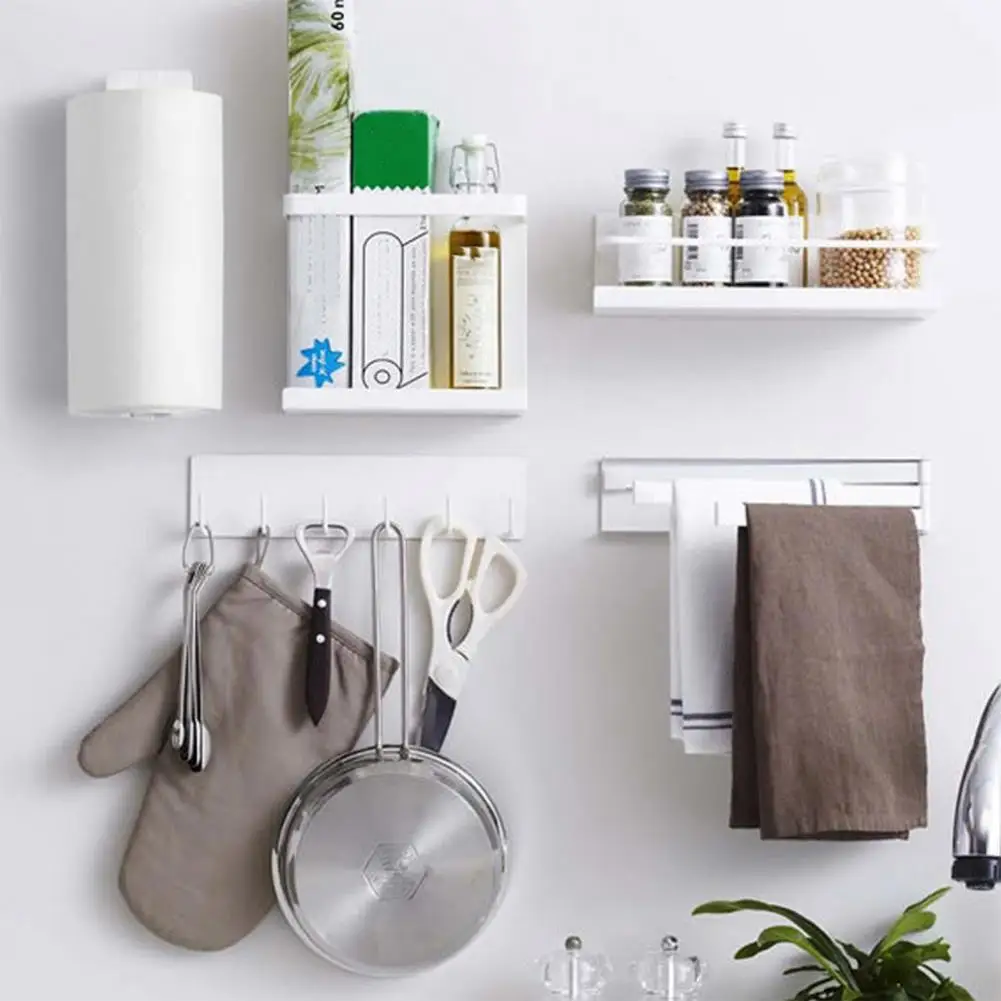 24cm Cast Iron Towel Storage Solution Wall Towel Rack Versatile Wall-mounted Rack Space-saving Holder for Kitchen Bathroom