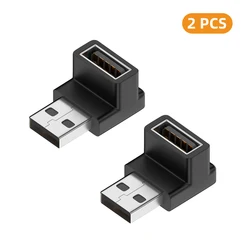 Right - Angle USB A Female to Male Adapter, 10Gbps High - Speed Transmission (2x AG - AM - LT - FM)