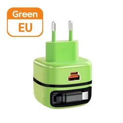 High - Power USB - C Fast Charging Portable Charger with 65W USB Adapter - EU Green
