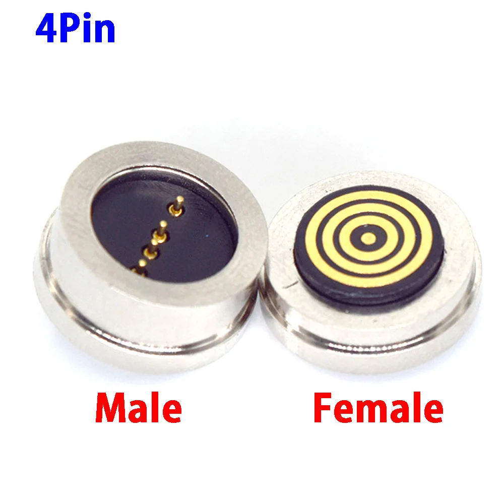 Spring Loaded Signal Connector 1Pair-4Pin-Male-Female-360-Blind-suction-Waterproof-Magnetic-Pogo-Pin ...