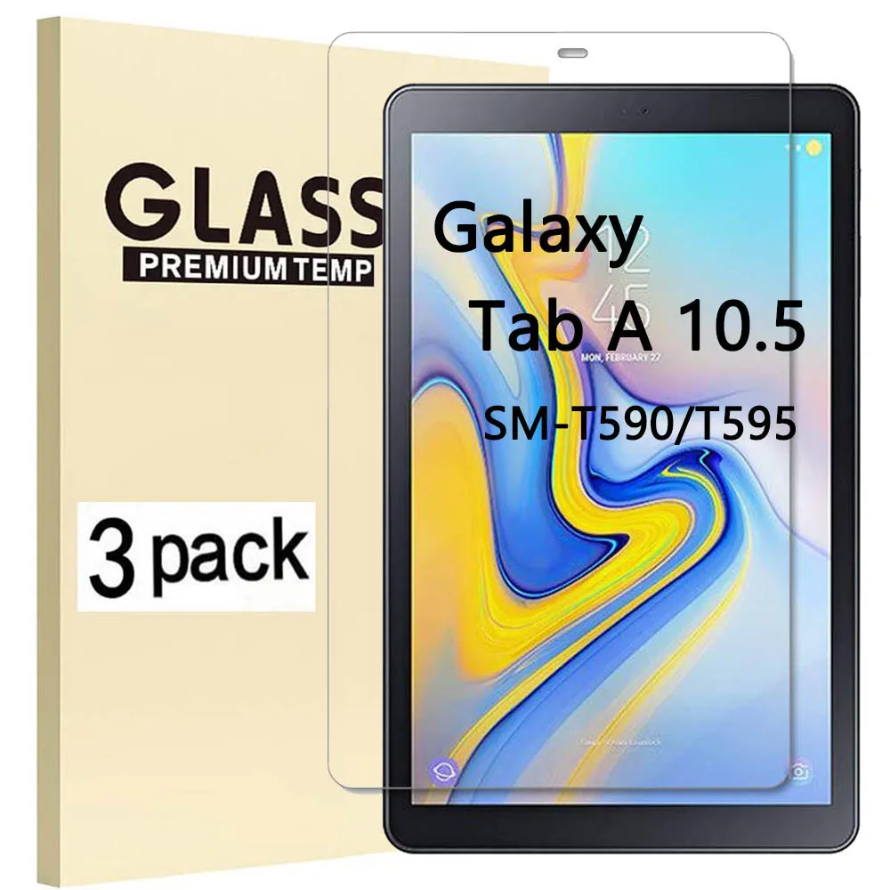 

(3 Pack) Tempered Glass For Samsung Galaxy Tab A 10.5 2018 SM-T590 SM-T595 T590 T595 Anti-Scratch Screen Protector Tablet Film