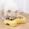 2-in-1 Pet Slow Feeder Bowl with Double Stainless Steel Bowls - Anti-Choking Food & Water Bowl for Dogs/Cats, 4