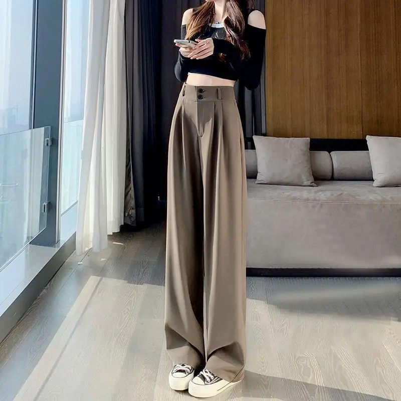 

Women's Spring Autumn Casual Pants Suit Pants High Waist Wide Leg Aesthetic Clothing 90s Vintage Clothes Oversize Pant Big Size