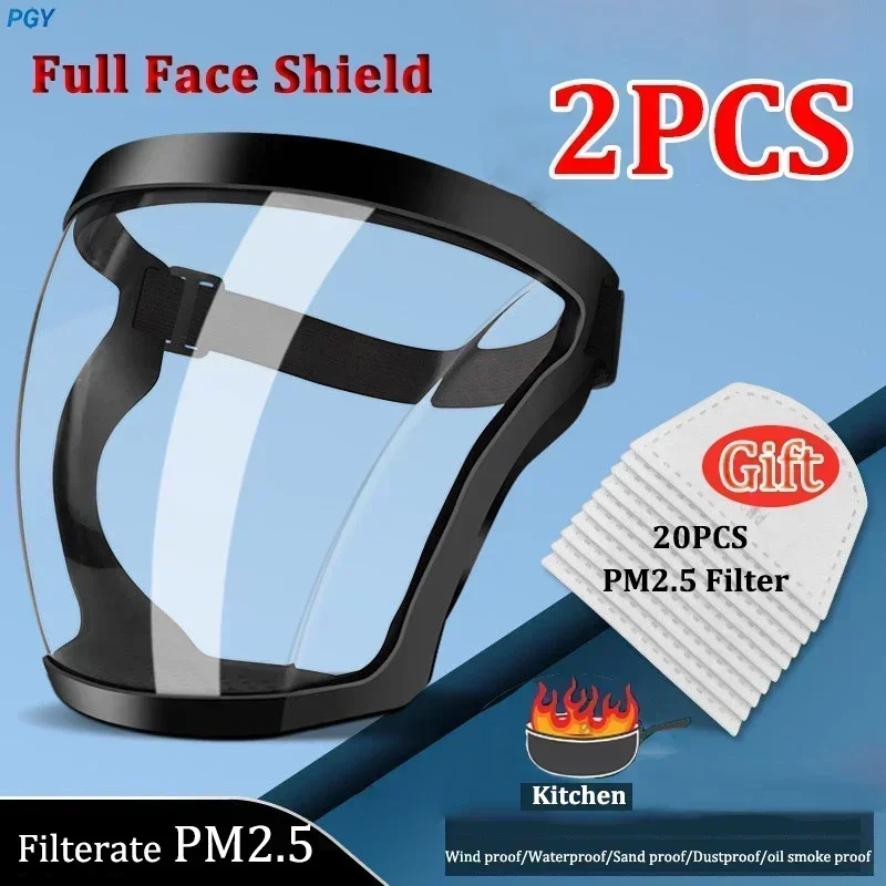 Full Face Shield Transparent Safety Mask with Filthers Oil-splash Proof Eye Facial Anti-fog Head Cover Work Protection Glasses face shield mask