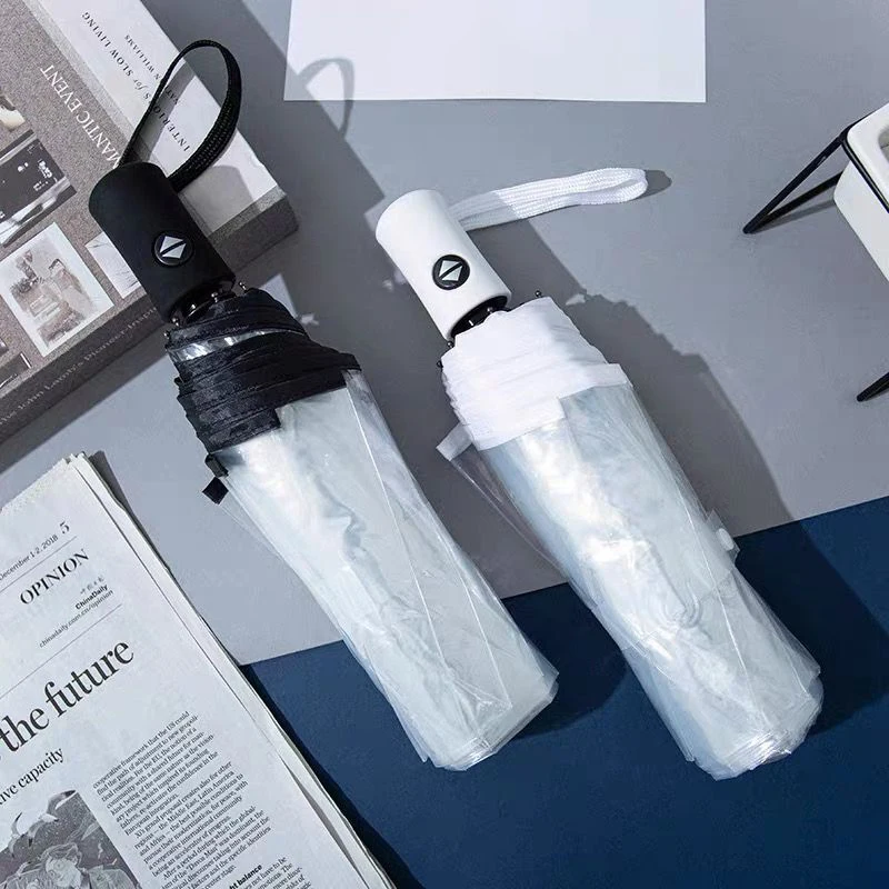 Triple Fold Rainproof Transparent Umbrella