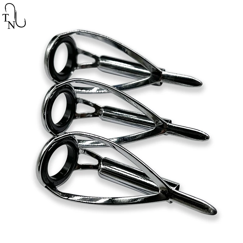 Kit réparation 5 guides en fer pour canne à pêche, anneaux lisses pour pêche en mer et eau douce