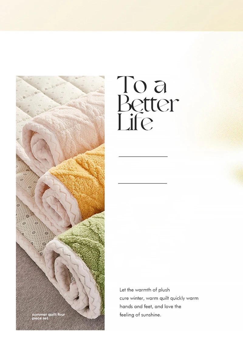 Description Picture 3 of itemThick Fleece Mattress Pad Warm Coral Fleece Bed Blanket Pads for Winter Solid Color Bedsheet Protector Cover for Double Beds