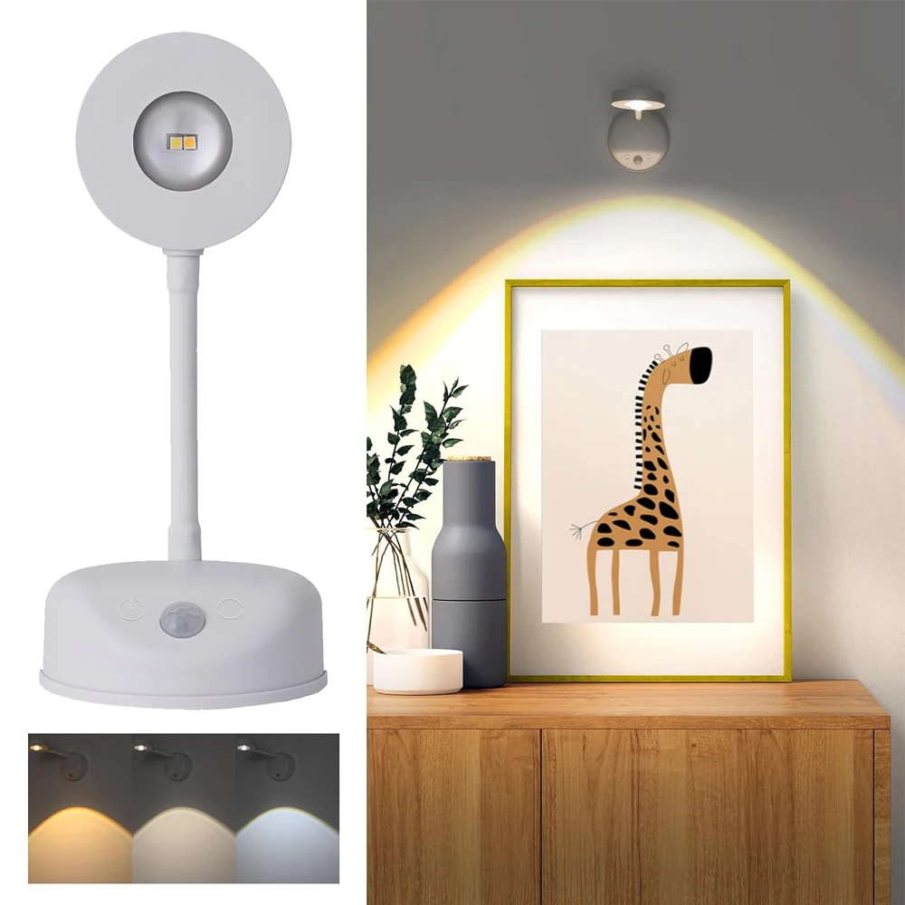 

LED Motion Sensor Picture Light, Battery Operated Rechargeable Wall Sconce for Wall Staircase Hallway Bedroom Cabinet