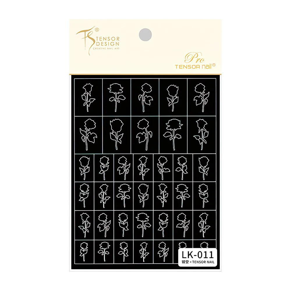 Floral Bloom Nail Art Adhesive Stickers - Abstract Flower Design