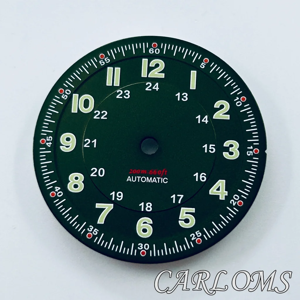 29mm Matte Black/Blue/White Watch Dial Without Logo