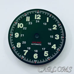 29mm Matte Black/Blue/White Watch Dial Without Logo (Green A)