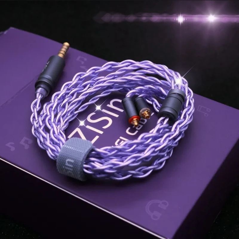 ZiSin-27 4-Core Litz HIFI Earphone Upgrade Cable With 3.5/4.4mm IE900 2PIN MMCX QDC TFZ For M5 Olina Fudu DZ4 Quintet F1 Pro