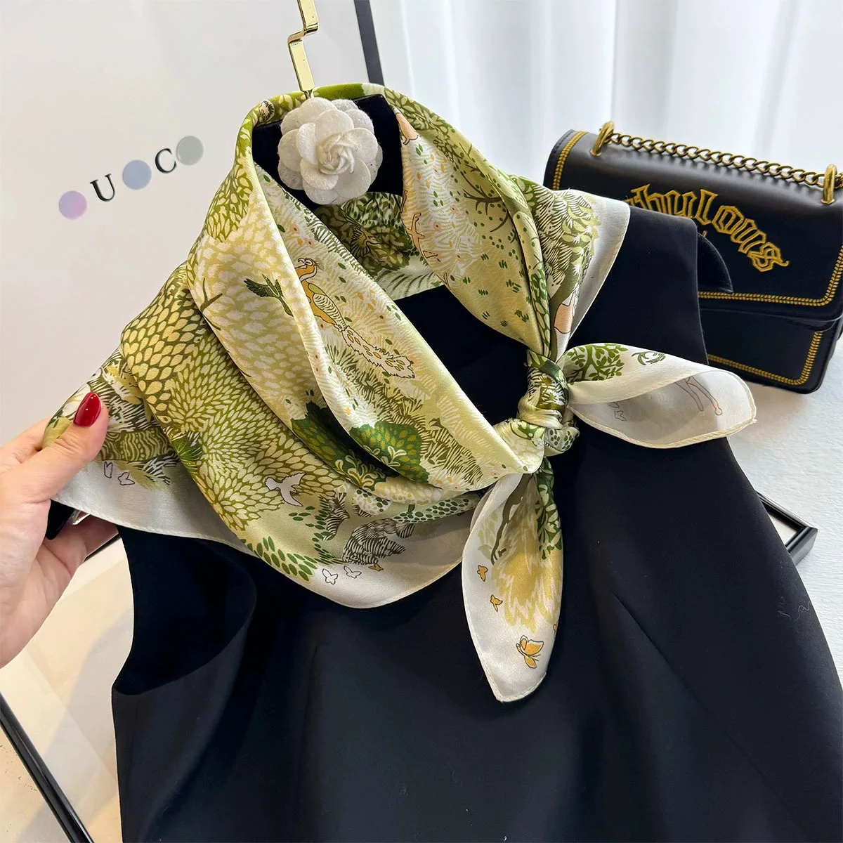 100% Mulberry Silk Square Scarf for Women