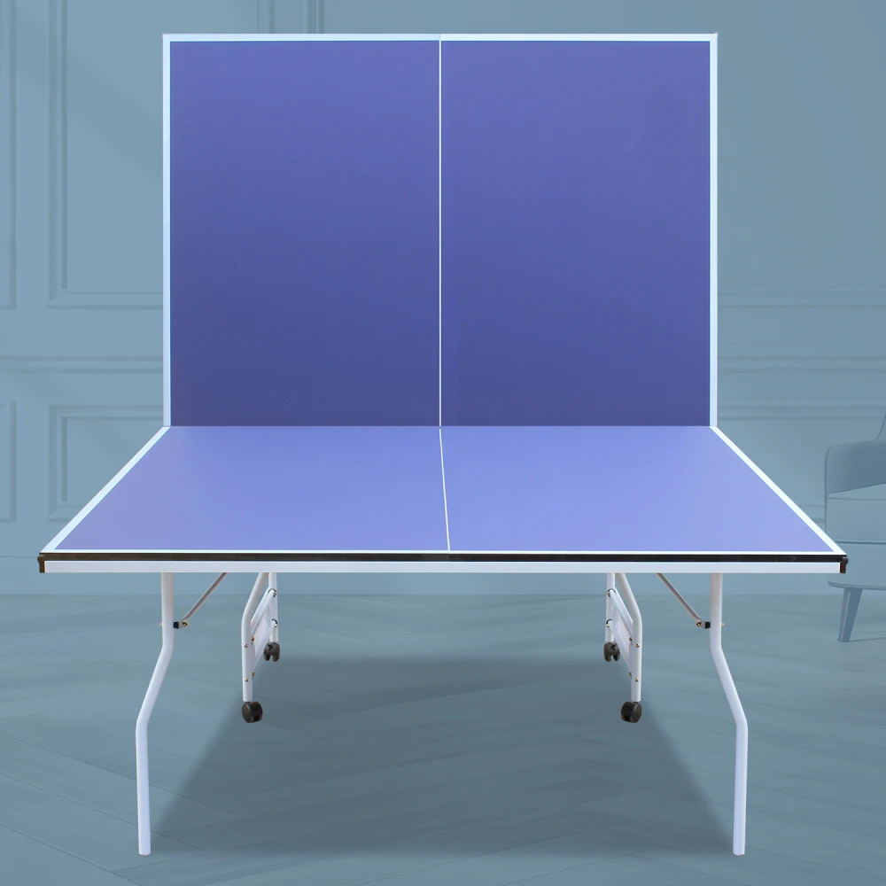 9ft Mid-Size Table Tennis Table Foldable & Portable Ping Pong Set Indoor Games with Net 2 Tennis Paddles and 3 Balls