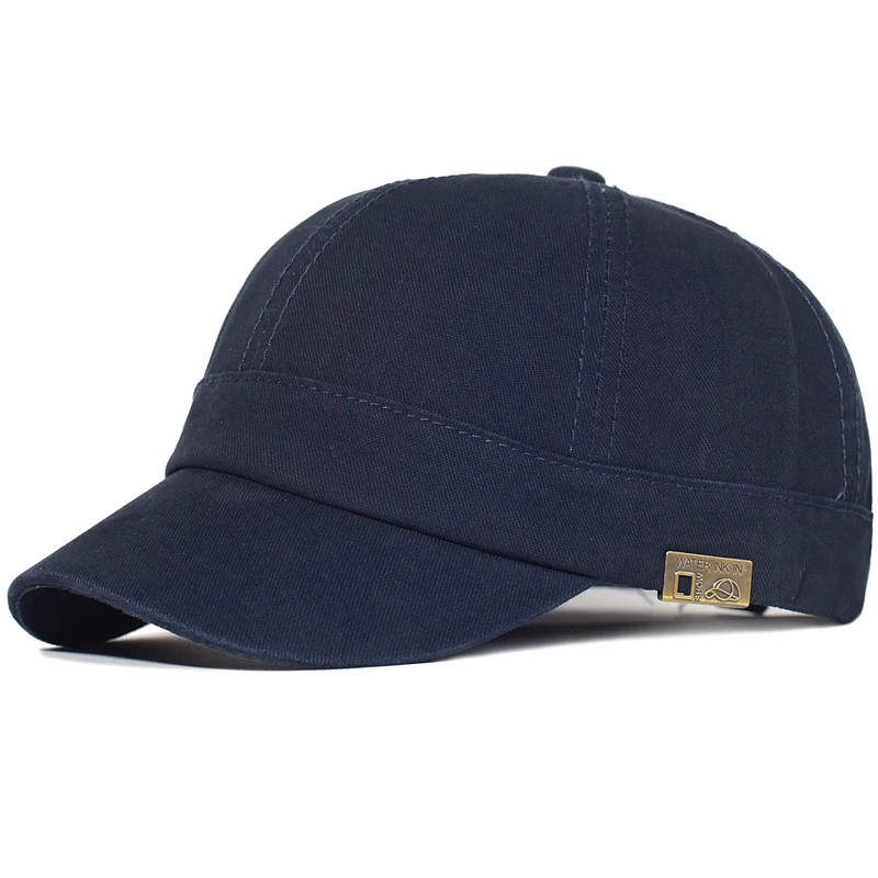 Four Seasons Short Brim Baseball Cap Cotton Men Women Soft Vintage Dad Hat Adjustable Trucker Style Low Profile Caps 3