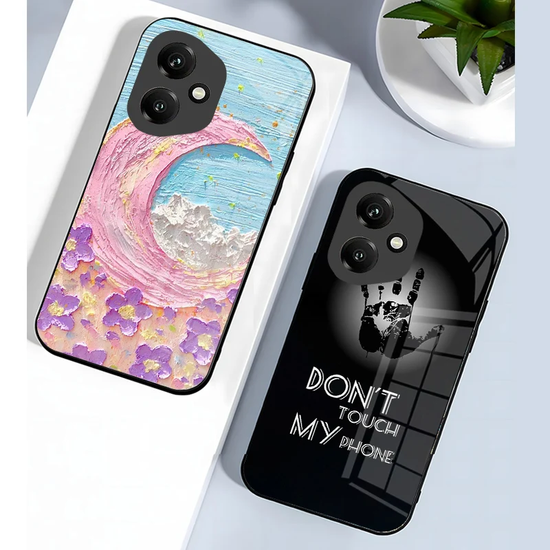 Enhanced Tempered Glass Shockproof Phone Case with Hard PC Back Cover and Bumper Protection