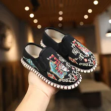 

Chinese Style Embroidery Hanfu Shoes Peking Opera Boys and Girls Fashion Shoes Kids Dance Shoes Drop Shipping Slide-on Handmade