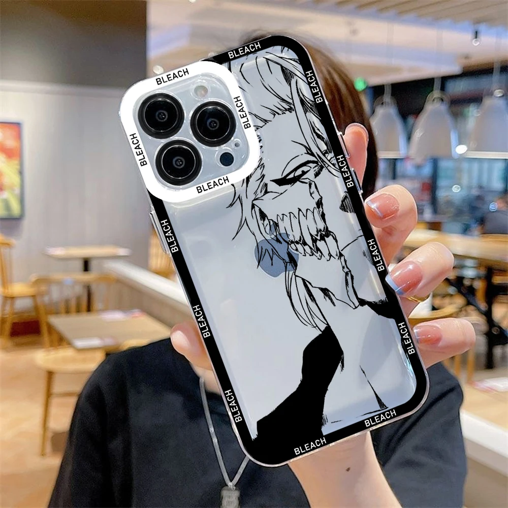 thumbnail image 1 of BLEACH Anime funda de teléfono para iPhone 15 14 13 12 11 Mini Pro Max X XR XSMax 6S 6 7 8 Plus SE20 cubierta transparente, 1 of 5