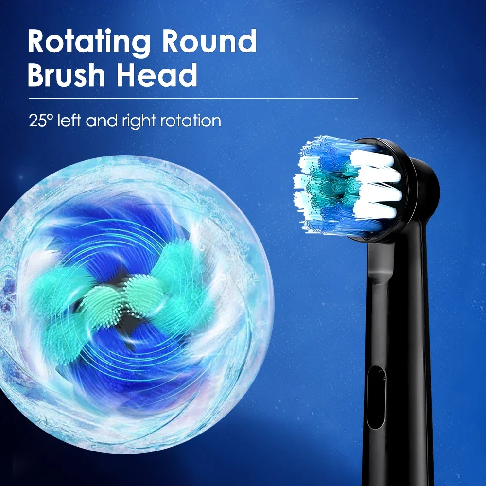 Rotating Electric Toothbrush Set for Adult Teeth Whitening Teeth Brushes 3D Round Head Soft Brush Type-C Electric Toothbrush