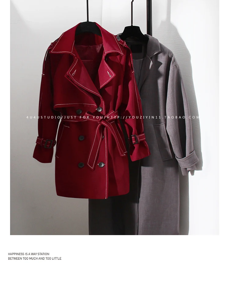 SuperAen Elegant Solid Color Trench Women's 2023 Autumn New England Style Vintage Turn-down Collar Loose Casual Coat