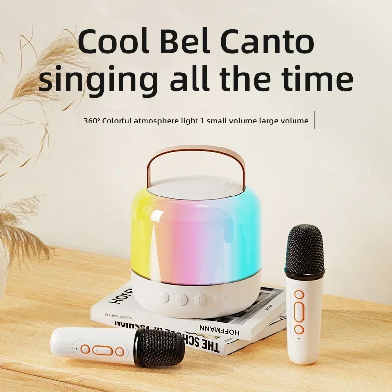 Y6 Karaoke Machine Portable Bluetooth 5.3 PA Speaker System Double Wireless Microphones Home Family Singing Children's Gifts