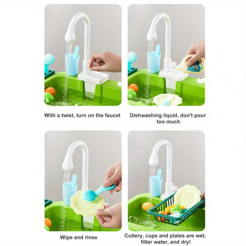 Real Dishwashers Realistic Kitchen Toys for Kids Electric Wash Dishes Kitchen Sink Cooking Dishwasher Set Set Toys