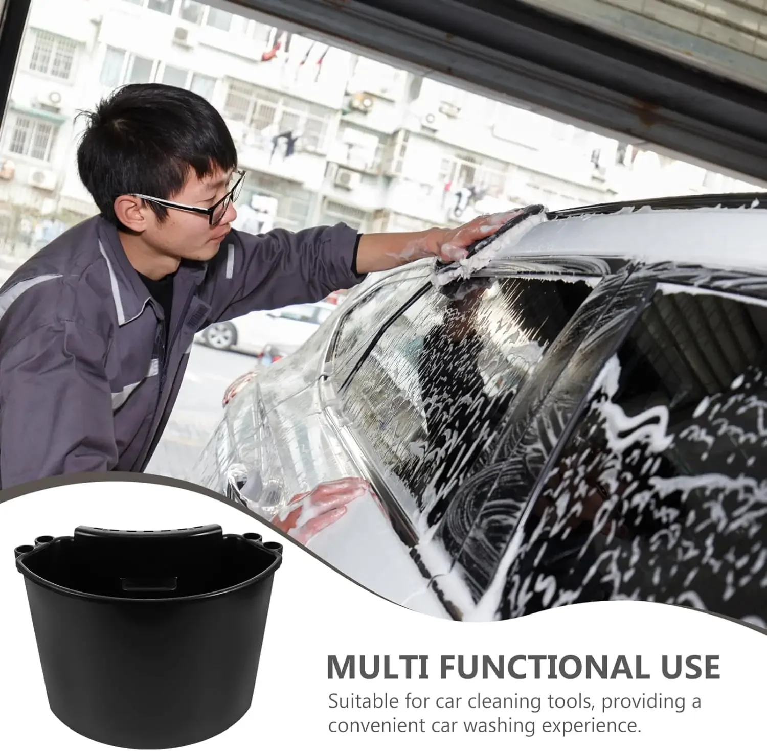 Universal Bucket Organizer Car Storage Kits External Hanging Detailing Tools Brushes Mitt Fast Easy Updated Style Cleaning Kits