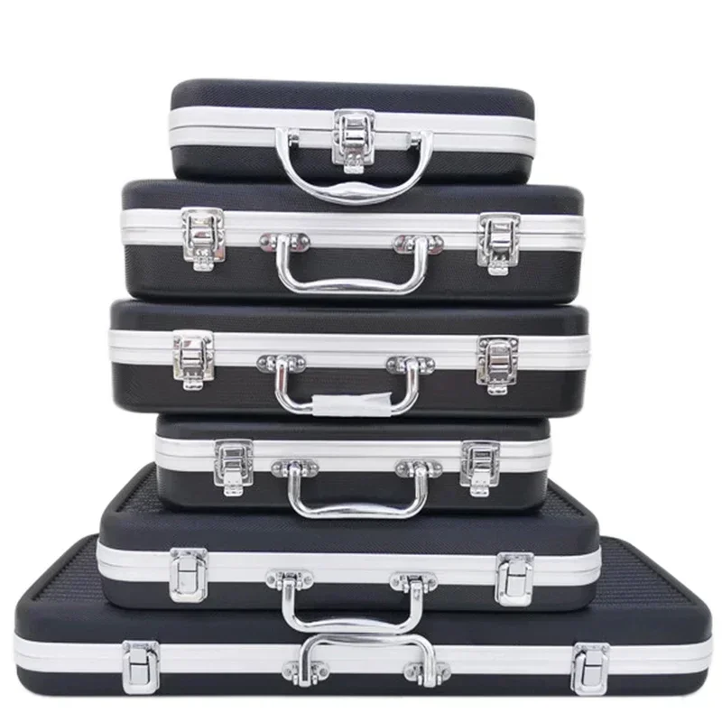 Suitcase Portable Storage Instrument Lining Aluminum Box Plastic Case With Safety Alloy Sponge Impact Toolbox Resistant 6