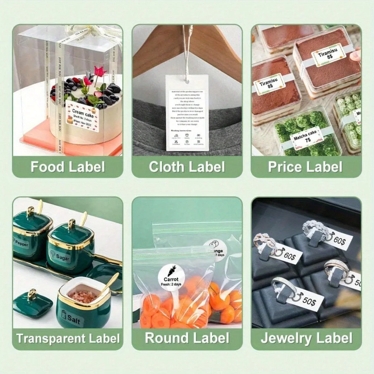 5Rolls M110/M200/M220/M221 Multifunctional Self-Adhesive Labels, 40x30mm(1.57 "x1.18") Thermal Label Paper, for Mini Label Maker