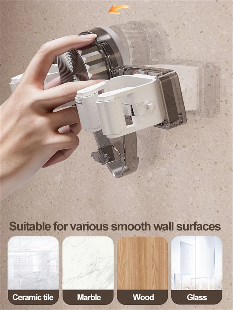 Broom Holder Mop Hanger Rack Wall Mount Mop Organizer Holder Storage Hook Kitchen Bathroom Organization Accessories