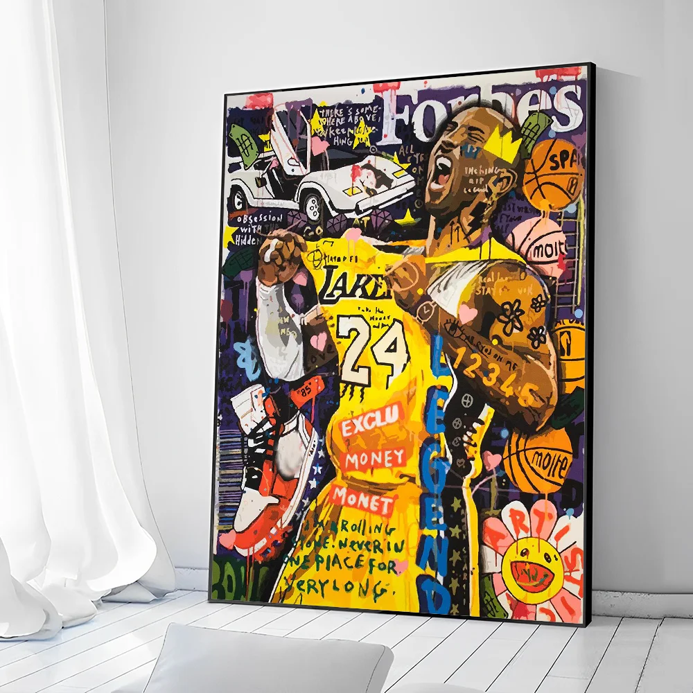 Poster prints Vintage posters Famous Basketball Player Celebrities Poster Good Prints Waterproof Paper Coffee House Bar Posters Wall Stickers