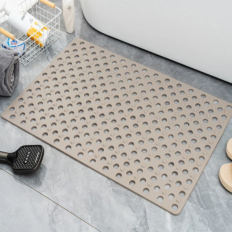 Non-Slip Square Bathroom Mat with Suction Cup and Fast Drainage Design for Shower Massage Experience