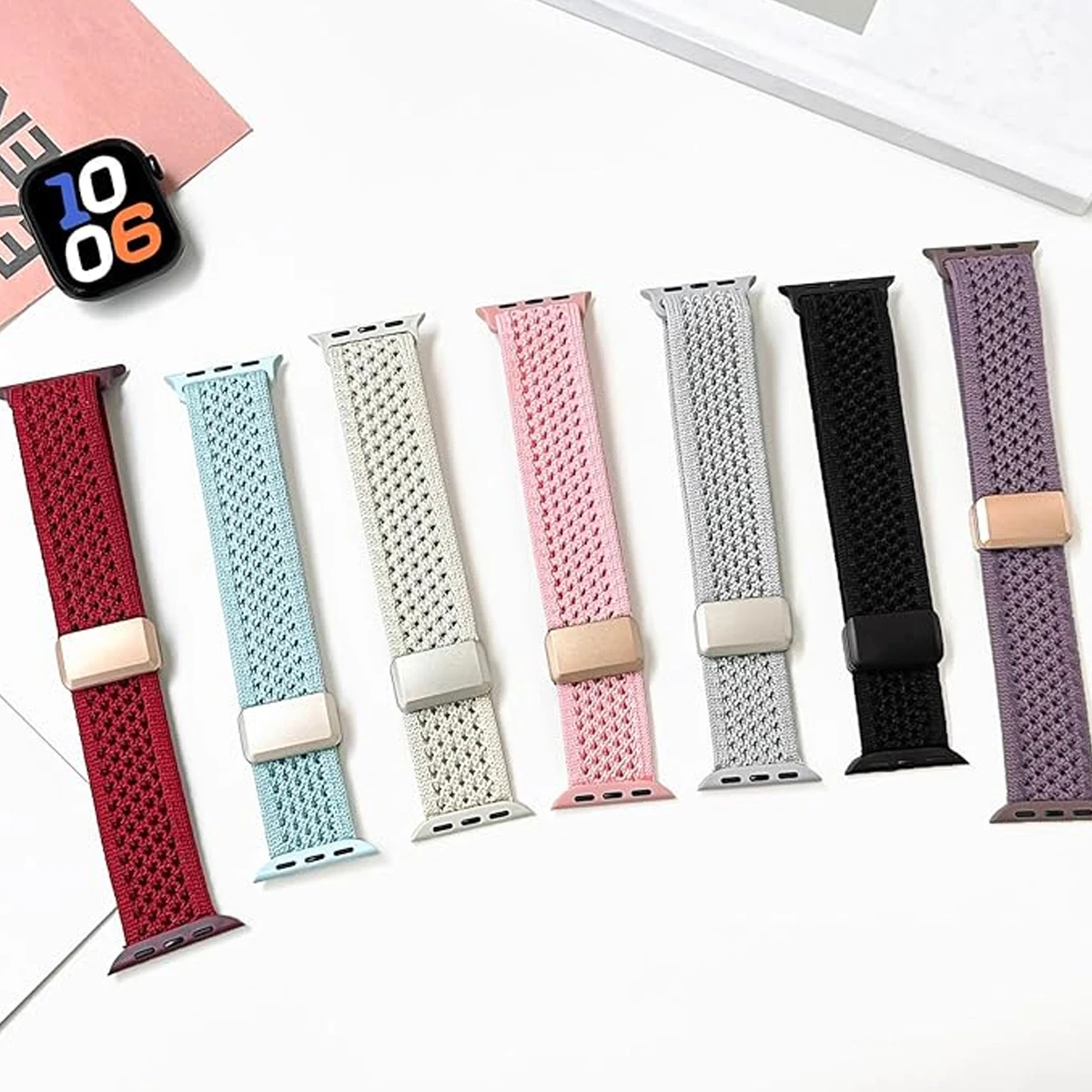 Cartoon Braid Nylon Magnetic Buckle Strap For Apple Watch Series 10 42mm 46 41mm 40 Lovely Girl Band For iwatch 10 9 8 SE 6 5 4