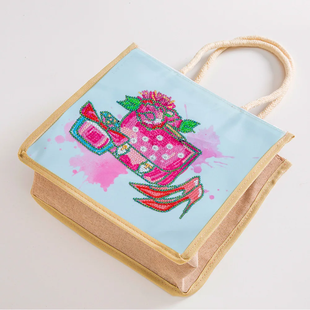 5D Diamond Painting Handbag DIY Eco-friendly Linen Shopping Storage Bag Reusable Foldable Organizer Tote Craft Kit Girl Gifts diamond painting diamond art painting kit diamond painting set