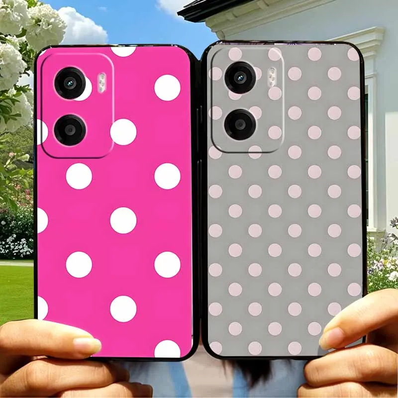 Polka Dots Black TPU Bumper Phone Case Cover