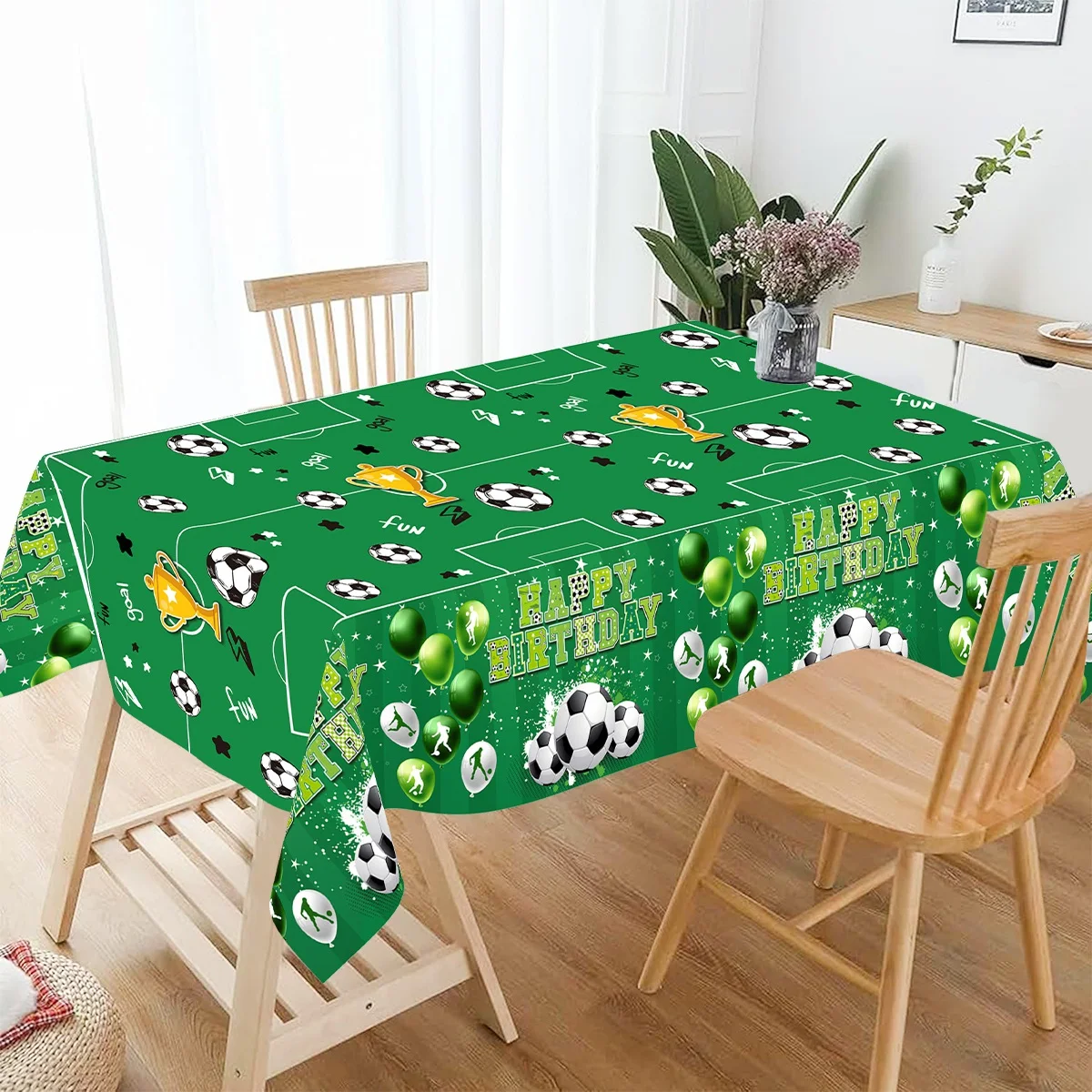 Soccer Tablecloth Sport Birthday Table Cover Football Birthday Decorations Plastic Sport Theme Party Decor Party Supplies 2