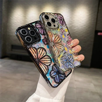 Luxury Plating Colour Fashion Flowers iPhone Case