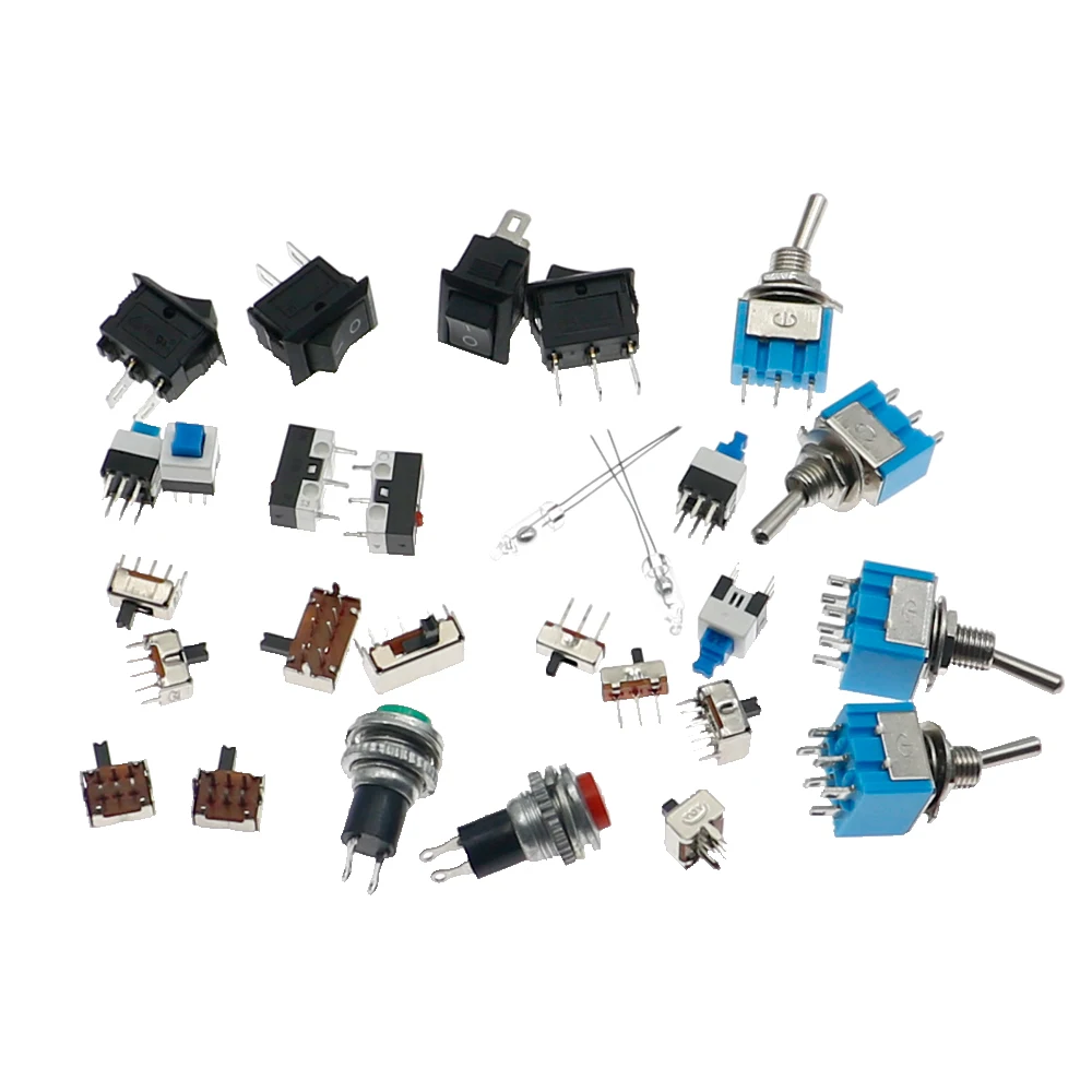 62Pcs Tactile Switches Push Button DIP Tact Toggle Switch
