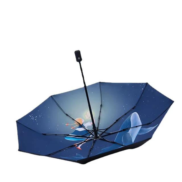 A Diákok Teljesen Automatikusan 3-Szeres Esernyő Gyerekek Gyerek Vinil-Upf50+ Összecsukható Napsütő 8 Csontos Napbiztos Vízálló - Image 5