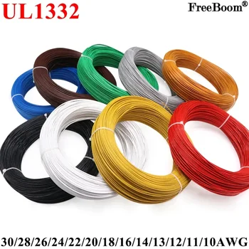 5M/10M UL1332 PTFE Wire 30/28/26/24/22/20/18/16/14/13/12/10 AWG FEP Insulated High Temperature Electron Cable For 3D Printer 1
