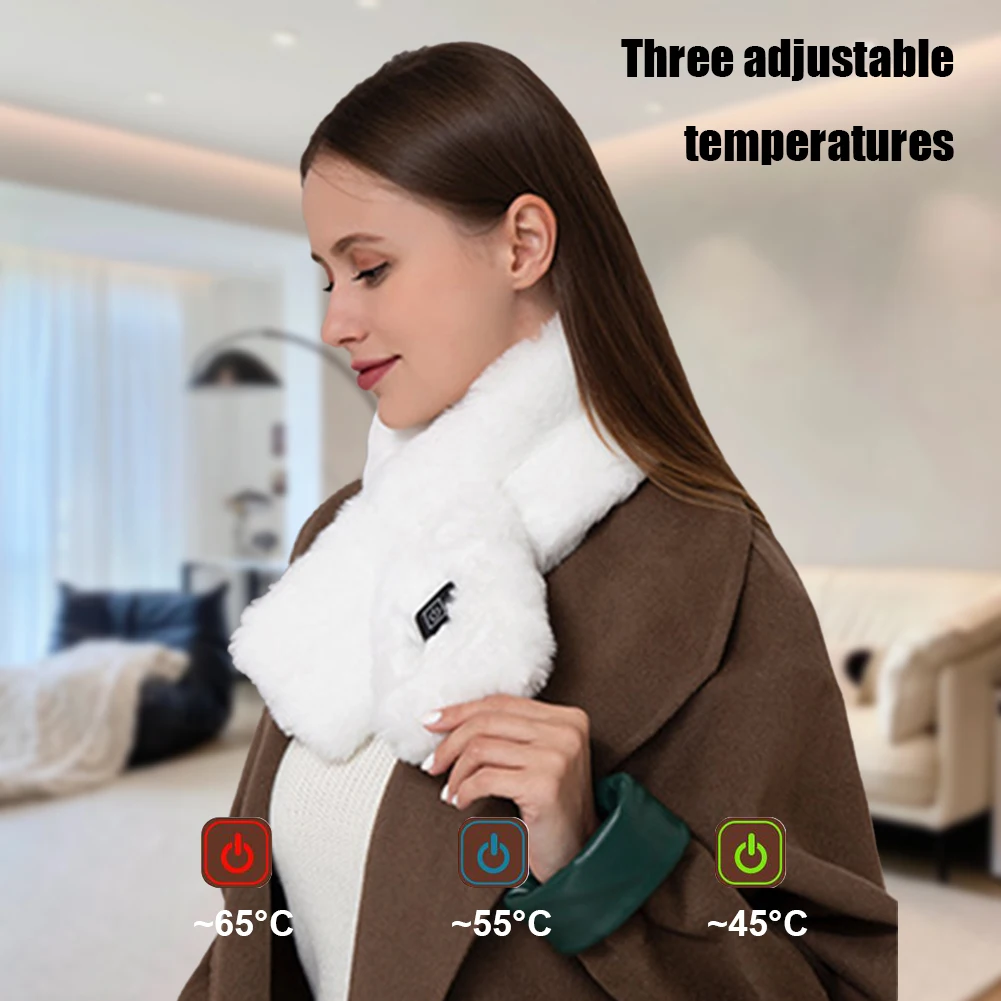 Écharpe Chauffante USB Homme Femme - 3 Températures, Batterie Rechargeable, Châle Chaud Hiver