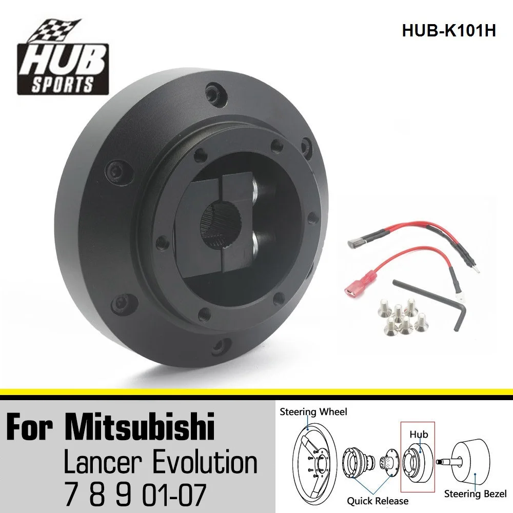

Hubsport Aluminum Short Slim Hub Steering Wheel Adapter For Mitsubishi 03-08 EVO 7 8 9 HUB-K101H