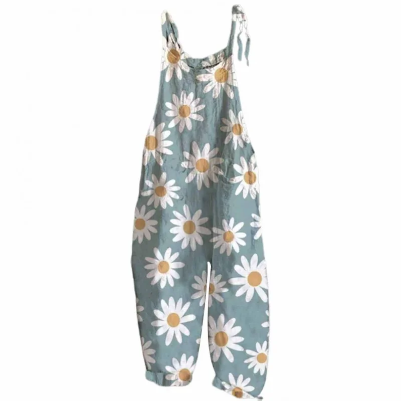 Harajuku Fashion Wide-leg Jumpsuit 2023 New Pants Casual Printing Vintage Jump Suit One-piece Women Summer Oversize Jumpsuits