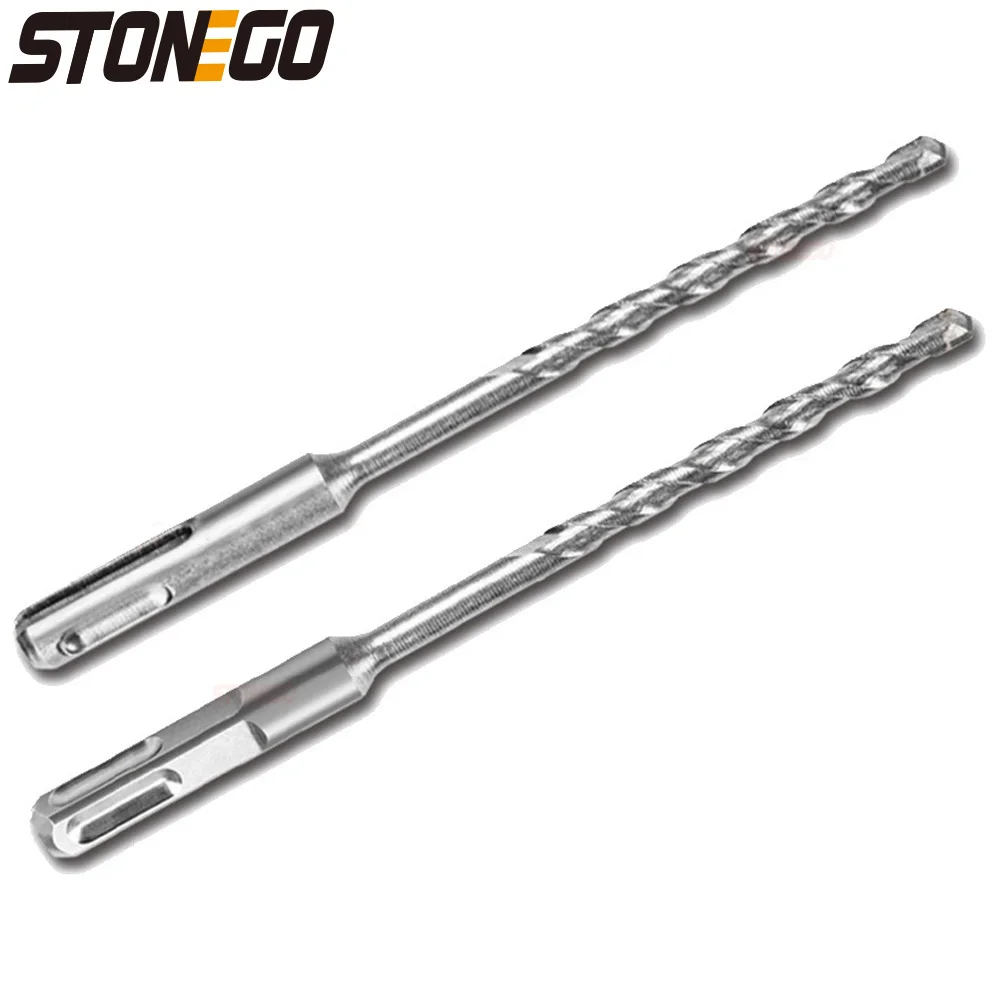 STONEGO Carbide Masonry Drills Rotary Hammer Impact Drill Bits for Drilling Concrete Brick Tile,Round / Square Shank